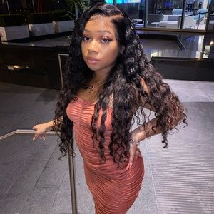 ROUCHED DUSTY ORANGE DRESS